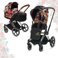 Cybex Priam III Spring Blossom (2-в-1) - Dark - Chrome Brown