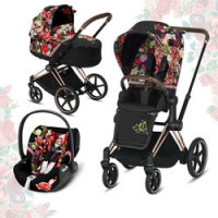 Cybex Priam III Spring Blossom (3-в-1) - Dark - Rose Gold