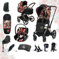Cybex Priam III Spring Blossom (FULL SET) - Dark - Rose Gold
