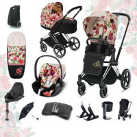 Cybex Priam III Spring Blossom (FULL SET) - Light - Chrome Black