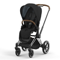 Cybex Priam IV 2022, Deep Black (прогулочная) - Chrome Brown / Deep Black