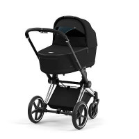 Детская коляска Cybex Priam IV (для новорожденных) - Deep Black / Chrome Black
