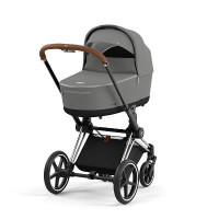 Детская коляска Cybex Priam IV (для новорожденных) - Soho Grey / Chrome Brown