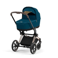 Детская коляска Cybex Priam IV (для новорожденных) - Mountain Blue / Rose Gold