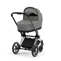 Детская коляска Cybex Priam IV (для новорожденных) - Soho Grey / Chrome Black