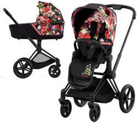 Cybex Priam IV, Spring Blossom (2-в-1) - Dark / Matt Black