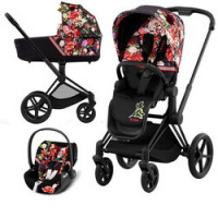 Cybex Priam IV, Spring Blossom (3-в-1) - Dark / Matt Black