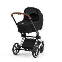 Детская коляска Cybex Priam IV (для новорожденных) - Deep Black / Chrome Brown