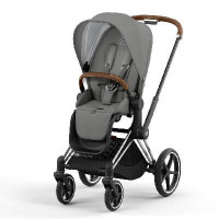 Cybex Priam IV 2022, Soho Grey (прогулочная) - Chrome Brown / Soho Grey