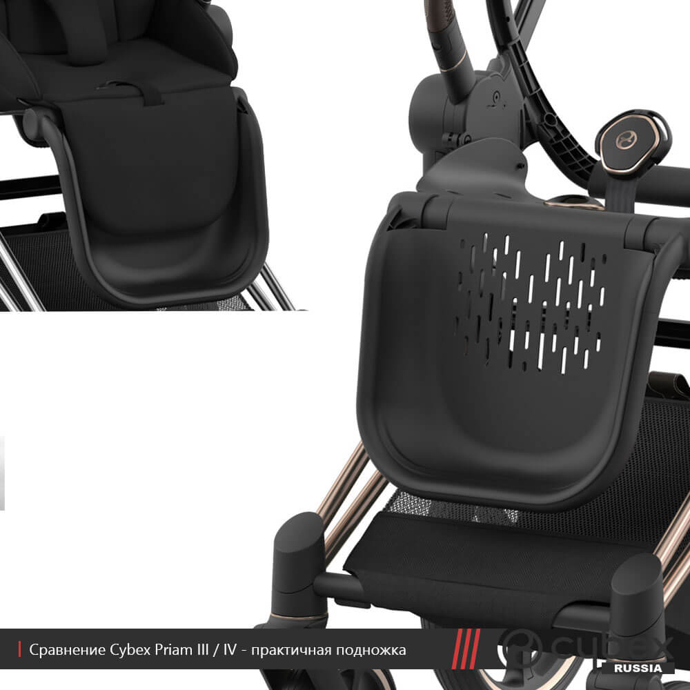 Чем отличается Cybex Priam 3 от 4, фото 10 - подножка